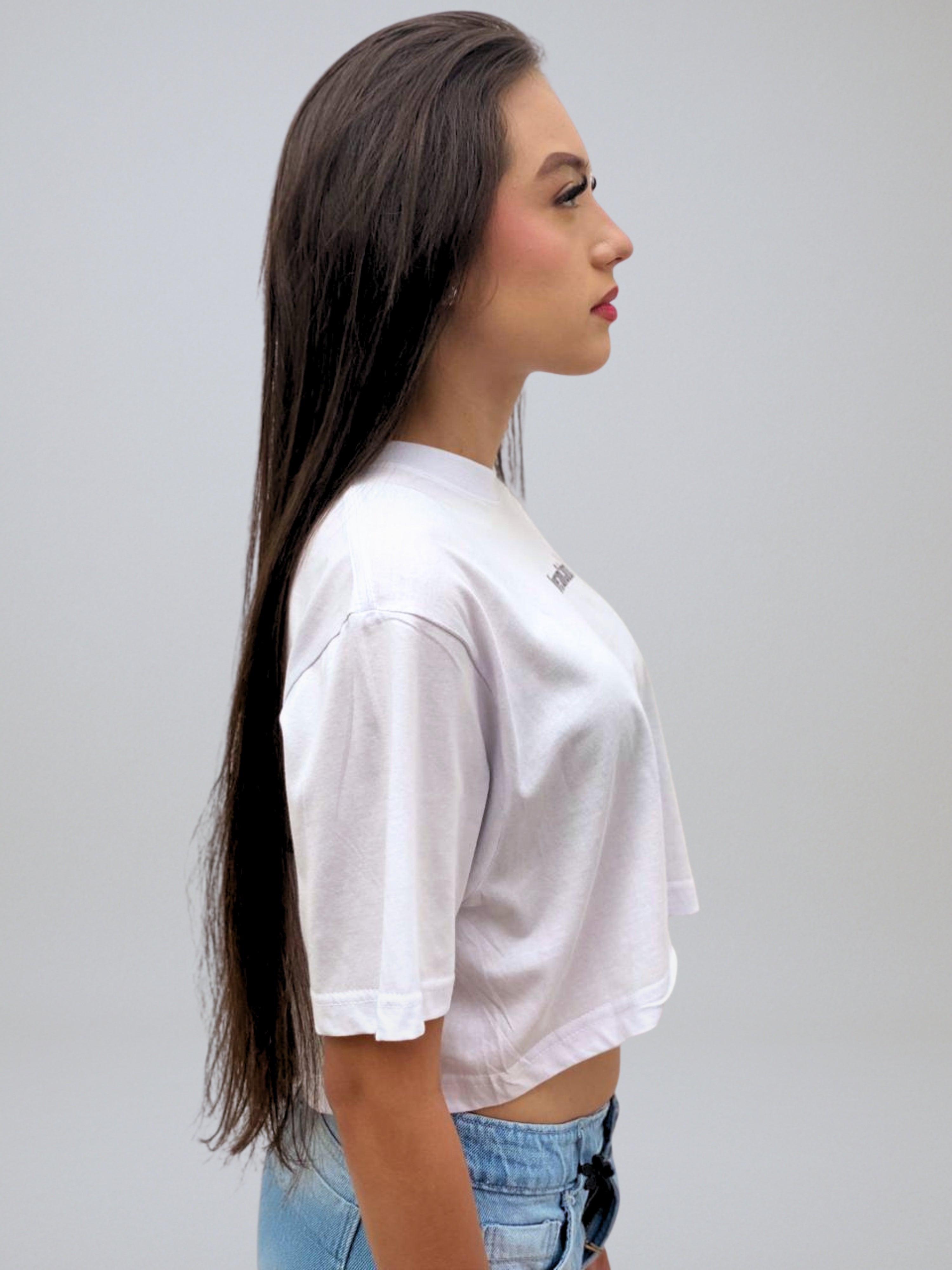 Crop top Line Women White DIVERSUM