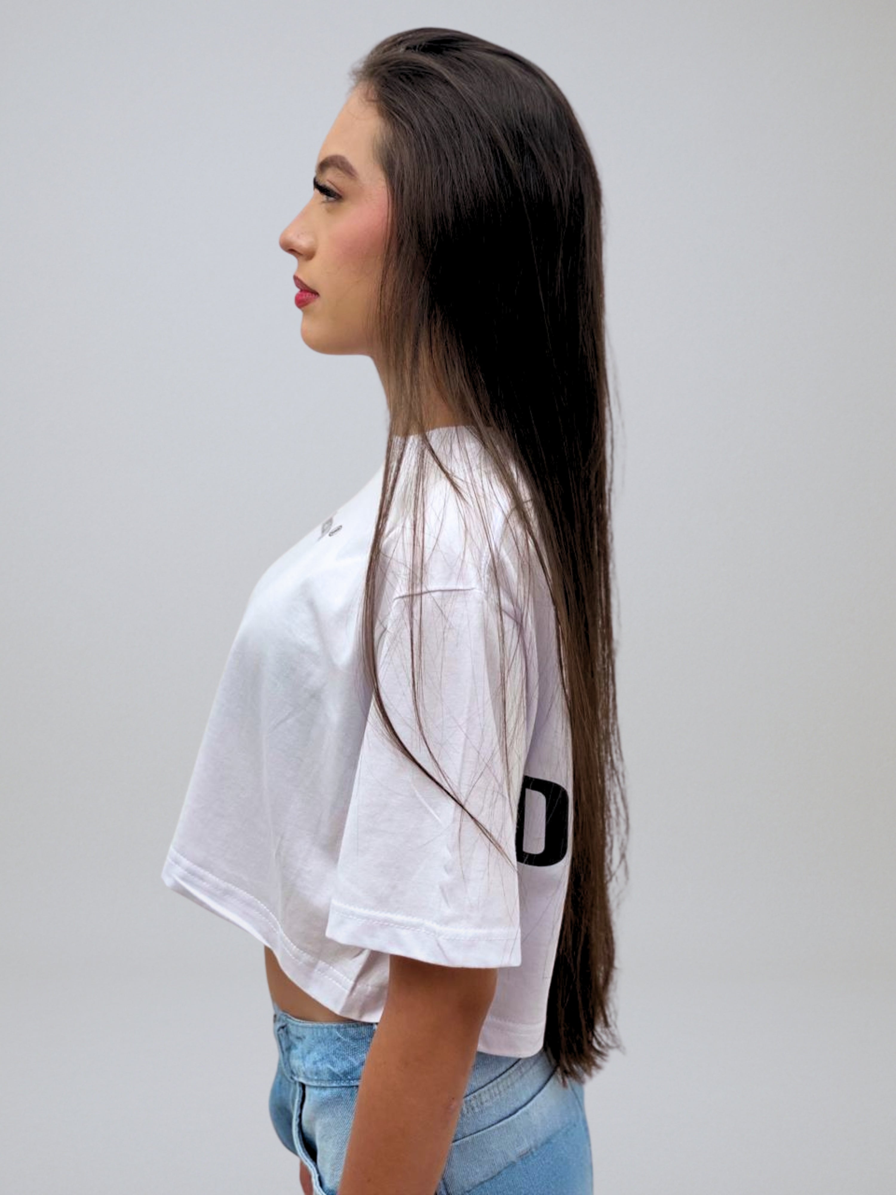 Crop top Line Women White DIVERSUM