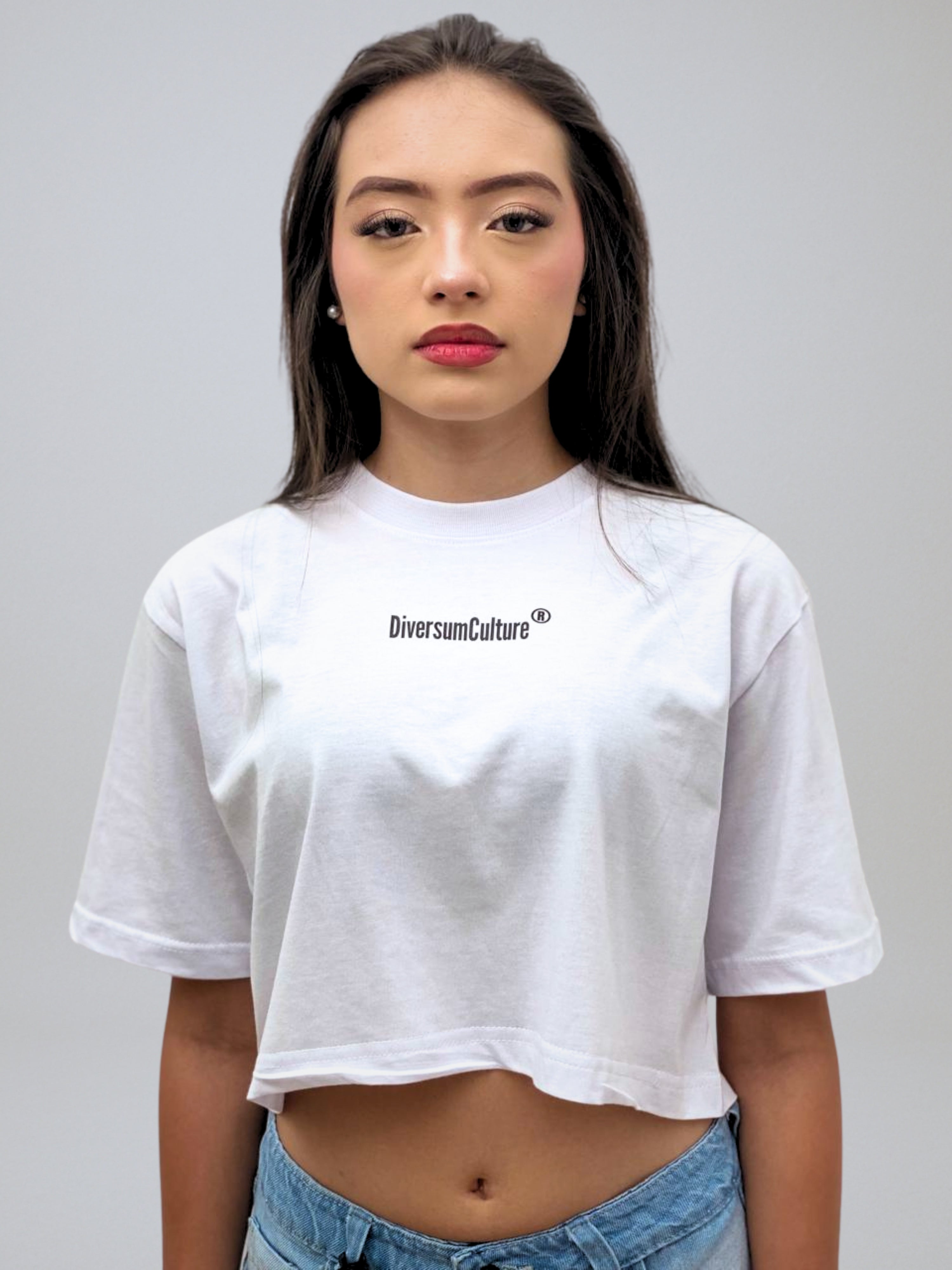 Crop top Line Women White DIVERSUM